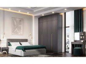 Гардеробная Эккервуд (графит) в Беркаките - berkakit.mebel-nsk.ru | фото