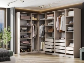 Гардеробная Эккервуд (меланж) в Беркаките - berkakit.mebel-nsk.ru | фото