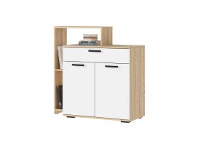 Комод 1000 КМ-01 Санса (дуб сонома/белый) в Беркаките - berkakit.mebel-nsk.ru | фото