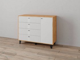 Комод «Катрин-13» (дуб крафт золотой/карбон фарфор) в Беркаките - berkakit.mebel-nsk.ru | фото