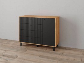 Комод «Катрин-13» ( дуб крафт золотой/карбон вулкан) в Беркаките - berkakit.mebel-nsk.ru | фото
