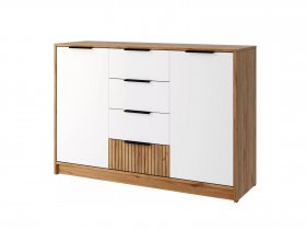 Комод КМ-002 Ивис (дуб крафт золотой/белый) в Беркаките - berkakit.mebel-nsk.ru | фото