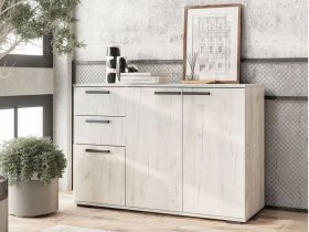 Комод Стандарт-3 NEW (дуб крафт белый) в Беркаките - berkakit.mebel-nsk.ru | фото