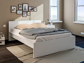 Кровать двуспальная 1,4м Леон СБ-3368 (белый) в Беркаките - berkakit.mebel-nsk.ru | фото