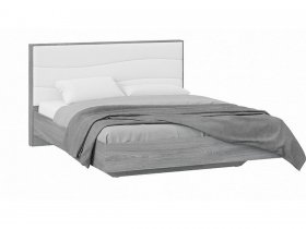 Кровать двуспальная 1,6 м «Миранда» Тип 1 (Дуб Гамильтон/Белый глянец) в Беркаките - berkakit.mebel-nsk.ru | фото