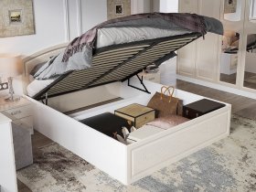Кровать двуспальная 1,6 м Венеция КРМП-160 с подъемным механизмом в Беркаките - berkakit.mebel-nsk.ru | фото