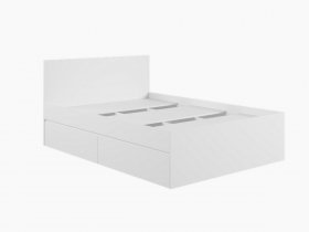 Кровать двуспальная с ящиками 1,4м Мадера-М1400 (белый) в Беркаките - berkakit.mebel-nsk.ru | фото