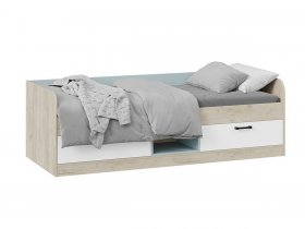 Кровать комбинированная «Оливер» Тип 1 401.003.000 (дуб крафт серый/белый/серо-голубой) в Беркаките - berkakit.mebel-nsk.ru | фото
