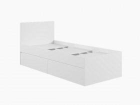 Кровать односпальная с ящиками 0,9м Мадера-М900 (белый) в Беркаките - berkakit.mebel-nsk.ru | фото