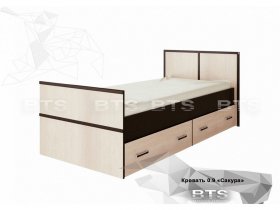 Кровать односпальная с ящиками 0,9м Сакура (BTS) в Беркаките - berkakit.mebel-nsk.ru | фото