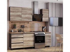 Кухонный гарнитур Энигма 1,6м (венге/дуб каньон) в Беркаките - berkakit.mebel-nsk.ru | фото
