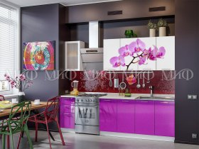 Кухонный гарнитур Орхидея (фиолетовый) в Беркаките - berkakit.mebel-nsk.ru | фото