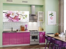 Кухонный гарнитур Орхидея (сиреневый) в Беркаките - berkakit.mebel-nsk.ru | фото