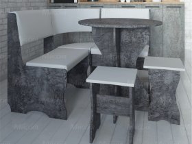 Кухонный уголок Лотос  (цемент темный к/з White) в Беркаките - berkakit.mebel-nsk.ru | фото