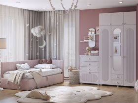 Модульная детская Милана (белое дерево/сакура) в Беркаките - berkakit.mebel-nsk.ru | фото