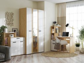 Модульная детская Санса (дуб сонома/белый) в Беркаките - berkakit.mebel-nsk.ru | фото