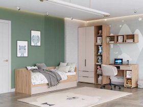 Модульная детская Сицилия (дуб альпийский/тефия) в Беркаките - berkakit.mebel-nsk.ru | фото