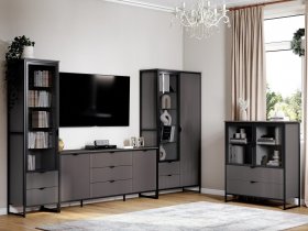 Модульная гостиная Нора (металл бруклин/графит) в Беркаките - berkakit.mebel-nsk.ru | фото