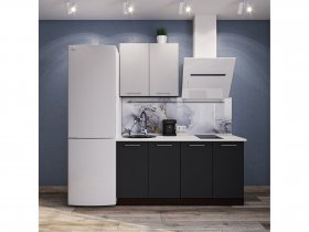 Модульная кухня Классика (белый глянец/черный) в Беркаките - berkakit.mebel-nsk.ru | фото