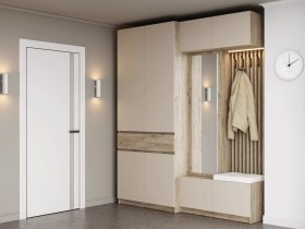 Модульная прихожая Бостон (дуб крафт серый/кашемир) в Беркаките - berkakit.mebel-nsk.ru | фото