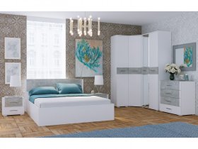Модульная спальня Бьянка (белый/бетон) в Беркаките - berkakit.mebel-nsk.ru | фото
