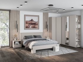 Модульная спальня Люмо (кашемир) в Беркаките - berkakit.mebel-nsk.ru | фото