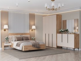 Модульная спальня Сицилия (дуб альпийский/тефия) в Беркаките - berkakit.mebel-nsk.ru | фото