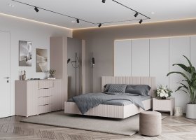 Модульная спальня «Тефия» (тефия/софт сантьяго) в Беркаките - berkakit.mebel-nsk.ru | фото