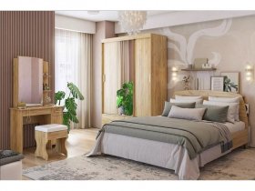 Модульная спальня Виктория-1 (дуб крафт золотой) в Беркаките - berkakit.mebel-nsk.ru | фото