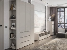 Модульная стенка Люмо (кашемир) в Беркаките - berkakit.mebel-nsk.ru | фото