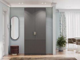Шкаф двухстворчатый Эккервуд (Нью) (графит) в Беркаките - berkakit.mebel-nsk.ru | фото