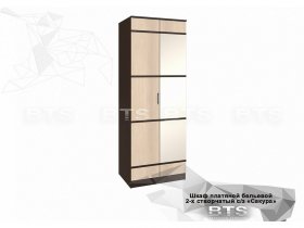Шкаф двухстворчатый с зеркалом платяной-бельевой Сакура (BTS) в Беркаките - berkakit.mebel-nsk.ru | фото