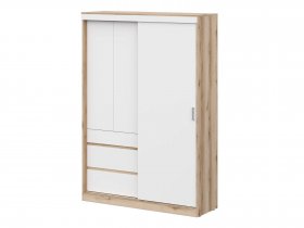 Шкаф-купе (1,5м) Брауни (дуб делано/белый) в Беркаките - berkakit.mebel-nsk.ru | фото