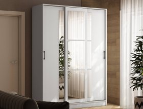 Шкаф-купе 1,6м «Стиль-2» (белый) в Беркаките - berkakit.mebel-nsk.ru | фото