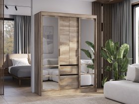 Шкаф-купе ШКК-06 Энигма (венге/дуб каньон) в Беркаките - berkakit.mebel-nsk.ru | фото