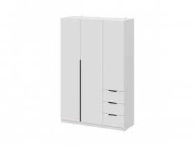 Шкаф трехстворчатый с ящиками ШК-22 (белый) в Беркаките - berkakit.mebel-nsk.ru | фото