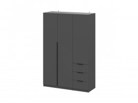 Шкаф трехстворчатый с ящиками ШК-22 (графит) в Беркаките - berkakit.mebel-nsk.ru | фото