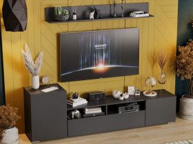 Стенка «Сильвия» (графит серый) в Беркаките - berkakit.mebel-nsk.ru | фото