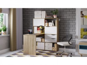Стол письменный тип 7 (дуб сонома/белый ясень) в Беркаките - berkakit.mebel-nsk.ru | фото