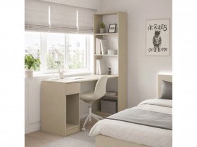 Стол письменный угловой «Лайт» 10.01 (сатин) в Беркаките - berkakit.mebel-nsk.ru | фото