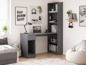 Стол письменный угловой «Лайт» 10.01 (темно-серый) в Беркаките - berkakit.mebel-nsk.ru | фото
