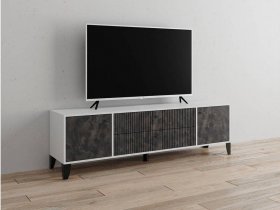 Тумба под ТВ Парус-10 (белый/мальта грей) в Беркаките - berkakit.mebel-nsk.ru | фото