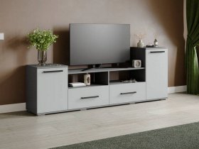 Тумба под ТВ Парус-2 (графит серый/серый камень) в Беркаките - berkakit.mebel-nsk.ru | фото