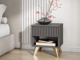 Тумба прикроватная Эккервуд (графит) в Беркаките - berkakit.mebel-nsk.ru | фото