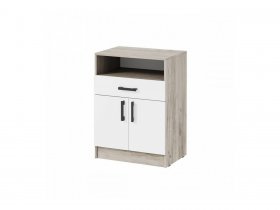 Тумба ТБ-1 Вега (дуб крафт серый/белый) в Беркаките - berkakit.mebel-nsk.ru | фото