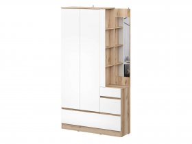 Вешалка с зеркалом Брауни (дуб делано/белый) в Беркаките - berkakit.mebel-nsk.ru | фото